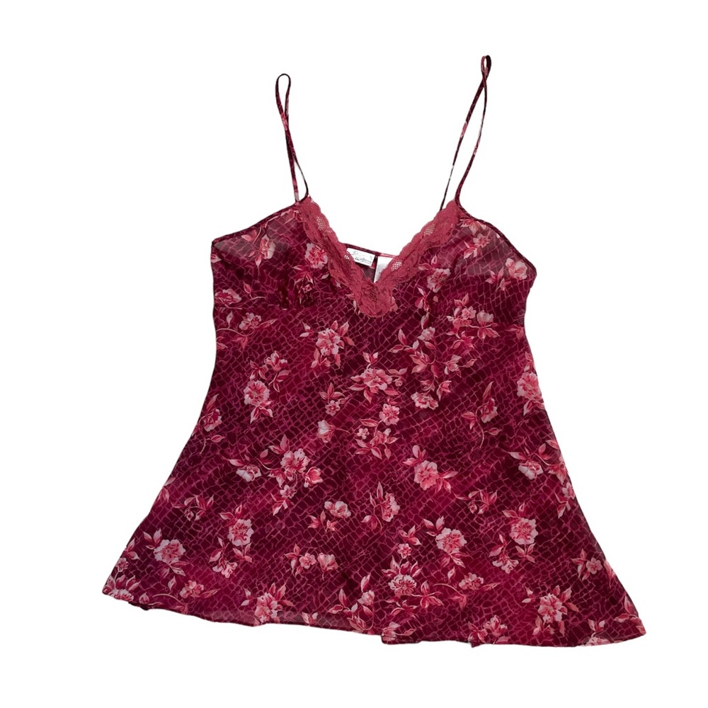 Secret treasures maroon lace floral cami - Picture 1 of 15